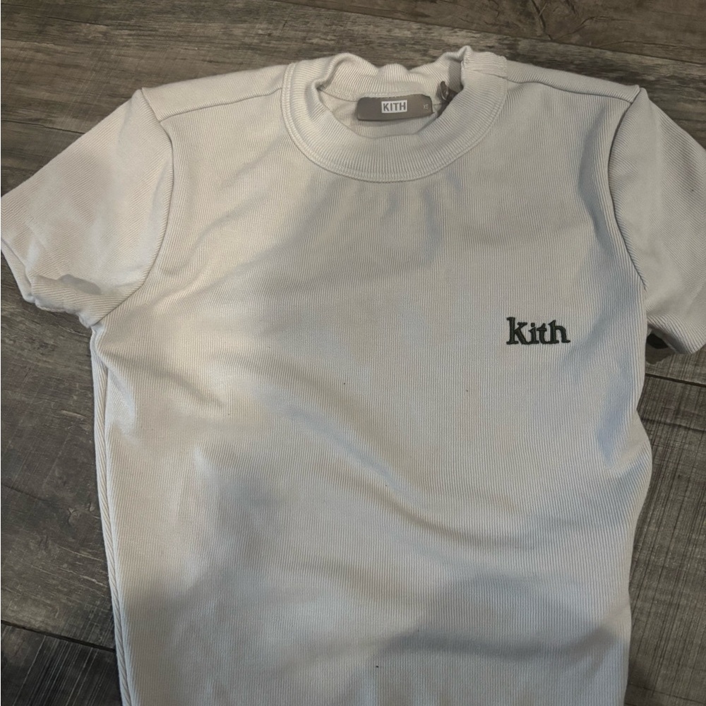 Kith Grey Crop Top with Green Logo